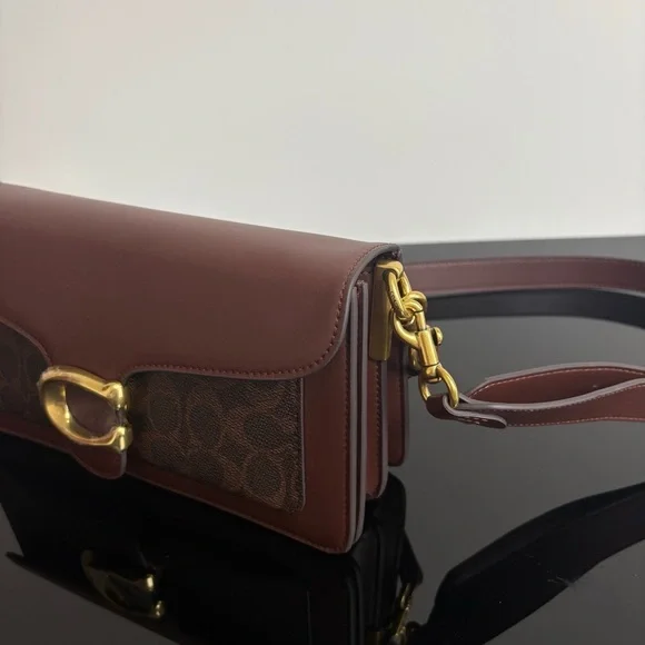 Coach Tabby Bag Brown Signature Leather Shoulder Chic - Picture 7 of 9